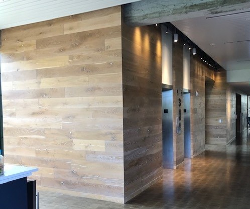 Corporate office space with custom architectural millwork
